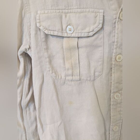 MSRP $328 Zadig & Voltaire Twill Beige Button Down Shirt Size XS - Picture 6 of 10